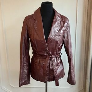 ❤️ Vintage 70’s/80’s Oxblood Belted Leather Jacket